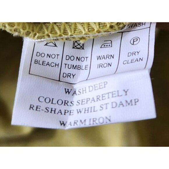 Vassari Los Angeles Mustard Yellow V-Neck Designer Shirt Small – Stylish Cut Hem - Picture 8 of 12